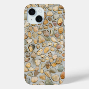 Funda Para iPhone 15 Pared de Piedra Rustica con Guijarros