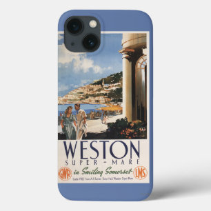 Funda Para iPhone 13 Pareja con vistas al Poster del Ferrocarril Coster
