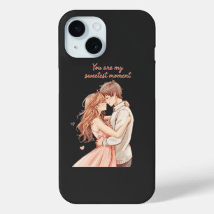 Funda Para iPhone 15 Pareja de Anime Romántico - Dulce Momento de San V