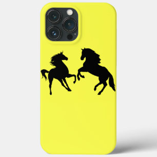 Funda Para iPhone 13 Pro Max Pareja de caballos elige colores - Amarillo