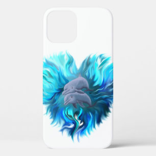 Funda Para iPhone 12 Pro Pareja de delfines
