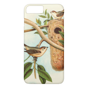 Funda Para iPhone 8 Plus/7 Plus Pareja de pájaro en un nido posada en una rama