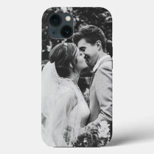 Funda Para iPhone 13 Pareja de recién casados con foto de boda sencilla