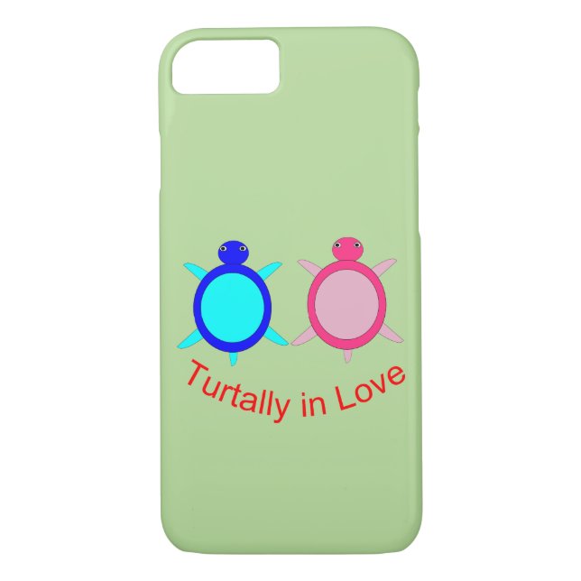 Funda De Case-Mate Para iPhone Pareja De Tortuga Cuta (Reverso)