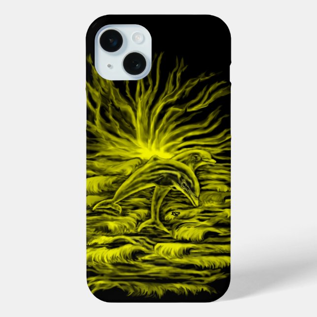 Funda De Case-Mate Para iPhone Pareja delfín al sol (Reverso )