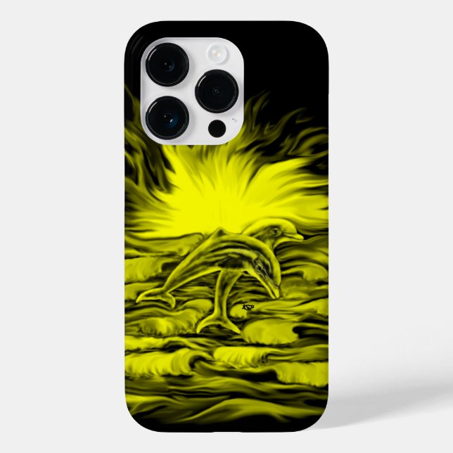 Funda De Case-Mate Para iPhone Pareja delfín al sol (Reverso )