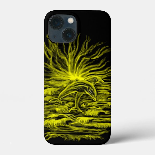 Funda De Case-Mate Para iPhone Pareja delfín al sol (Reverso )