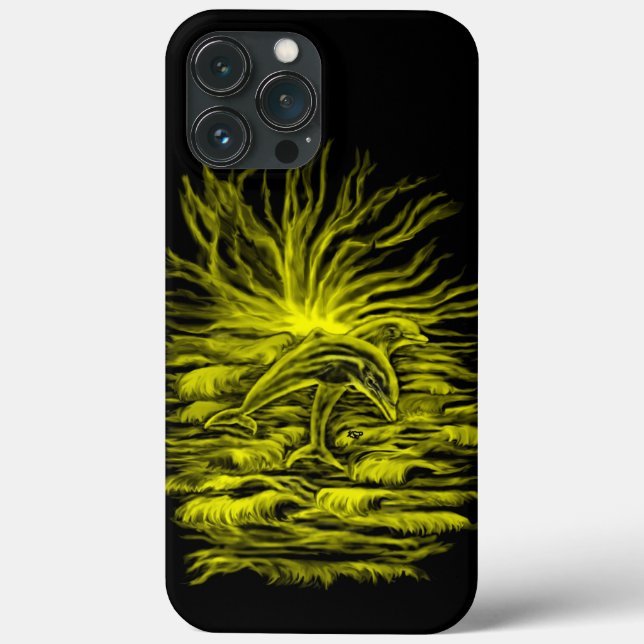 Funda De Case-Mate Para iPhone Pareja delfín al sol (Reverso )