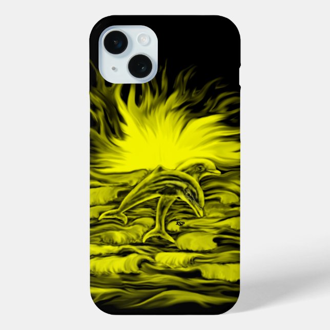 Funda De Case-Mate Para iPhone Pareja delfín al sol (Reverso )