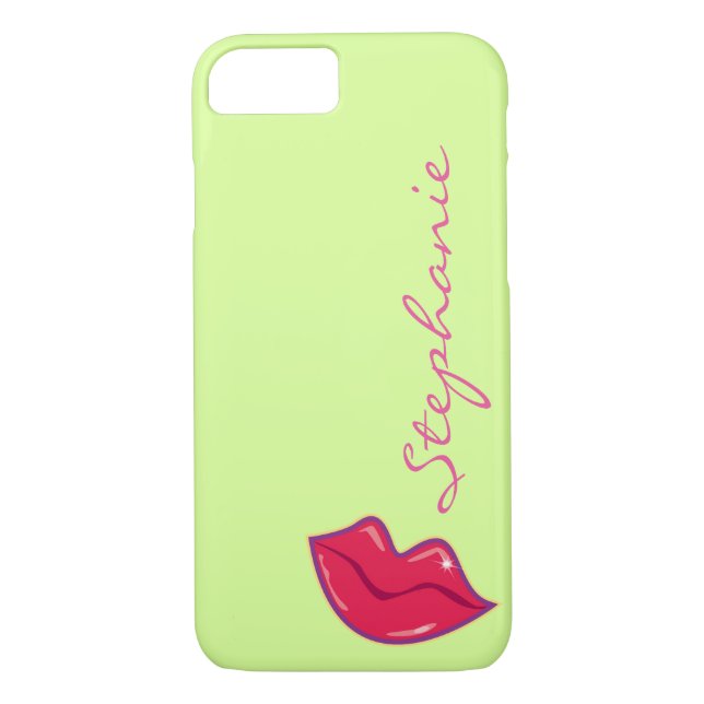 Funda De Case-Mate Para iPhone Pareja personalizada de los labios rojos de cerezo (Reverso)