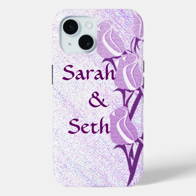 Funda De Case-Mate Para iPhone Pareja Rosa morada personalizada (Reverso )