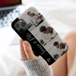 Funda Para iPhone 13 Parejas blancas negras 3 cuadrícula de collages de<br><div class="desc">Parejas de corazón blancas y negras modernas nombran cuatro cuadros de fotos,  un regalo perfecto para una pareja o mejores amigos.</div>