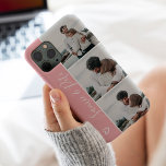 Funda Para iPhone 13 Parejas modernas de color rosa 3 cuadrícula de col<br><div class="desc">Parejas polvorientas modernas de corazón rosado nombran cuatro cuadros de fotos,  un regalo perfecto para una pareja o mejores amigos.</div>