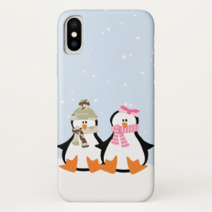 Funda Para iPhone X Pares militares del pingüino