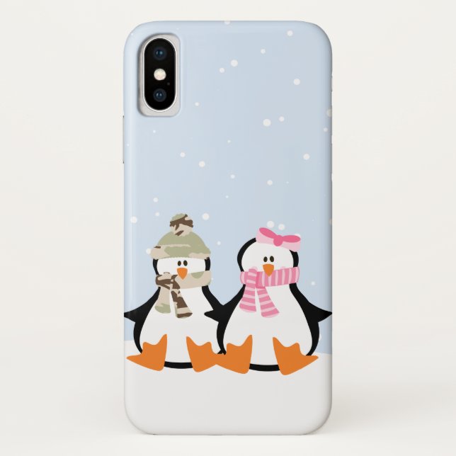 Funda De Case-Mate Para iPhone Pares militares del pingüino (Reverso)