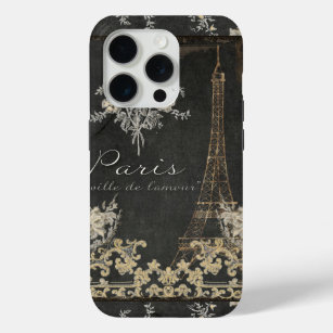 Funda Para iPhone 15 Pro París Ciudad del Amor Eiffel Torre Chalkboard Flor