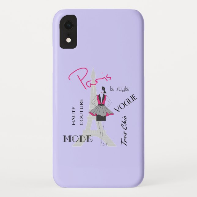 Funda De Case-Mate Para iPhone Paris Eiffel Tower Fashion Lite Purple (Reverso)