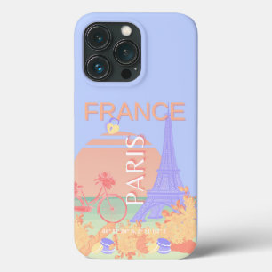 Funda Para iPhone 13 Pro París, Francia, arte de viajes, Preppy, Pastel, Az