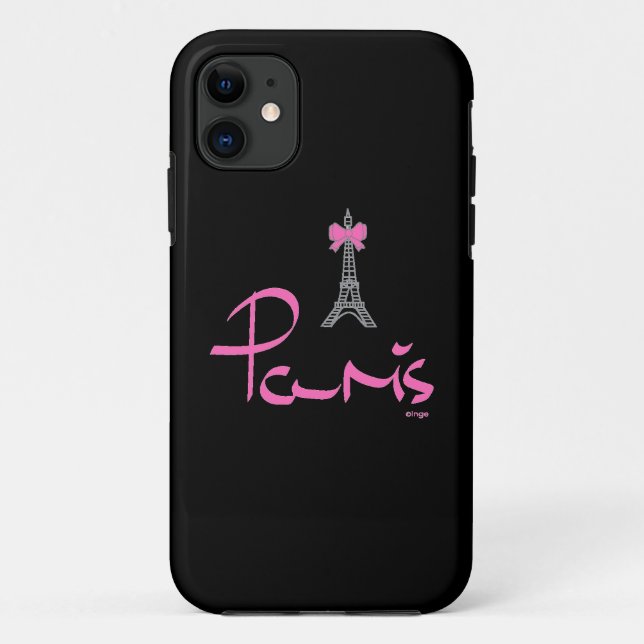 Funda De Case-Mate Para iPhone París,-Francia-con-rosada-reverencia (Reverso)
