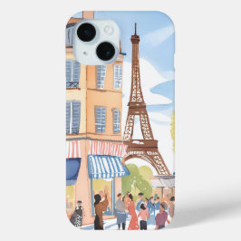 Funda Para iPhone 15 París Francia Torre Eiffel | Acuarela Europea