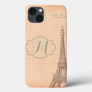 Funda Para iPhone 13 Paris Francia Torre Eiffel Monograma IPAD Air Case