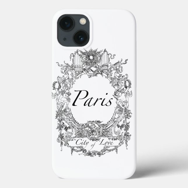 Funda De Case-Mate Para iPhone París: Ilustracion de la ciudad del amor para el i (Reverso)