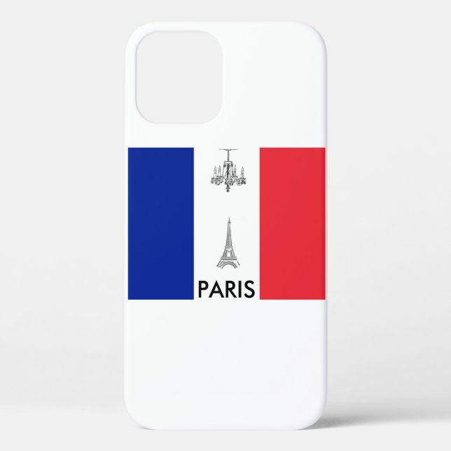 Funda De Case-Mate Para iPhone Paris Theme Eiffel Tower French Flag (Reverso )