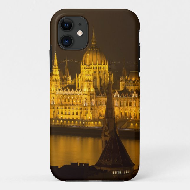 Funda De Case-Mate Para iPhone Parlamento húngaro Budapest por noche (Reverso)