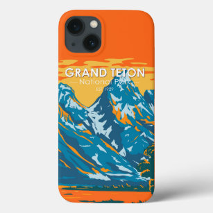 Funda Para iPhone 13 Parque nacional del Gran Tetón Vintage Wyoming