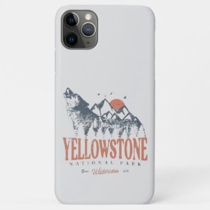 Funda Para iPhone 11 Pro Max Parque nacional Yellowstone Montañas Wolf
