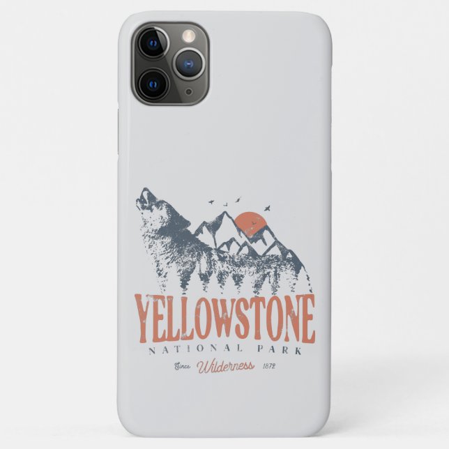 Funda De Case-Mate Para iPhone Parque nacional Yellowstone Montañas Wolf (Reverso)