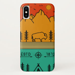 Funda Para iPhone X Parque Nacional Yellowstone Retro Wyoming USA Biso