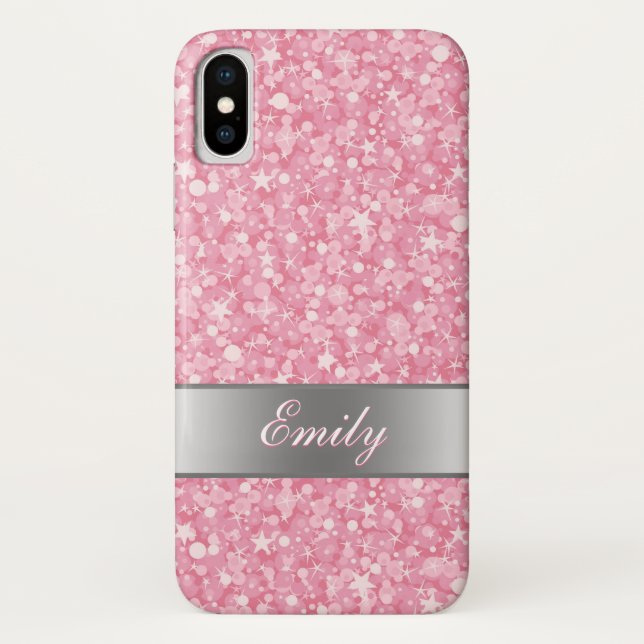 Funda De Case-Mate Para iPhone Parques Blancos Y Purpurina Rosa (Reverso)