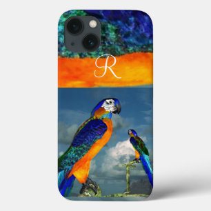 FUNDA PARA iPhone 13 PARROS HÍPER /ARA AZUL MONOGRAM