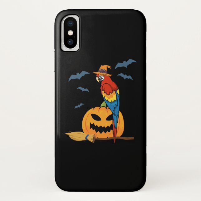 Funda De Case-Mate Para iPhone Parrot Pumpkin Funny Halloween (Reverso)