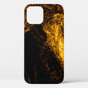 Funda Para iPhone 12 Partículas de color dorado fluido que fluyen hermo