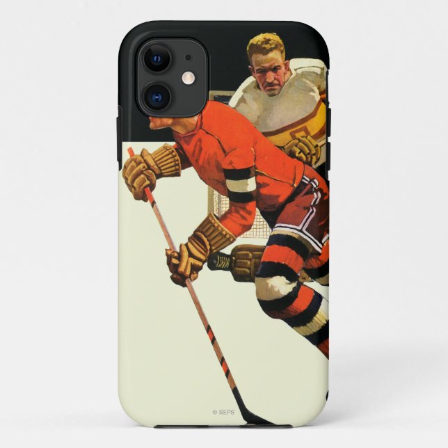 Funda De Case-Mate Para iPhone Partido del hockey sobre hielo (Reverso)