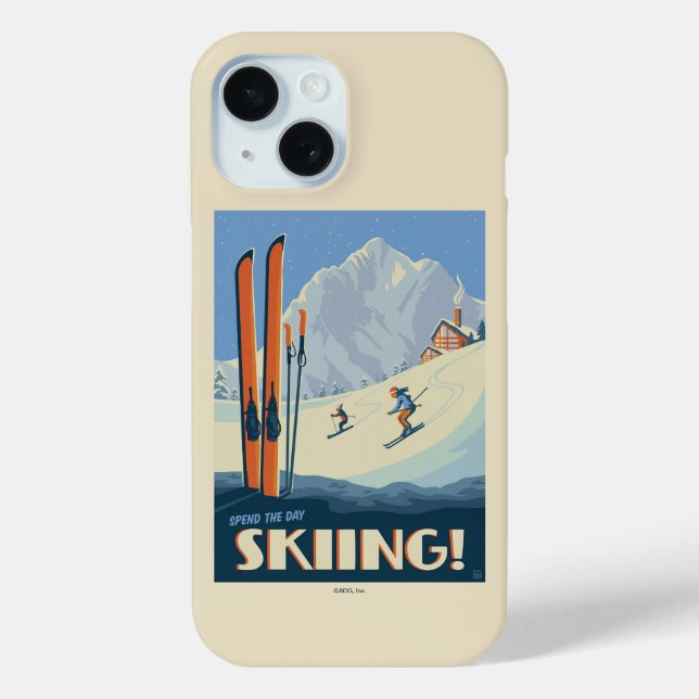 Funda De Case-Mate Para iPhone Pasar el día esquiando la cosecha (Reverso )