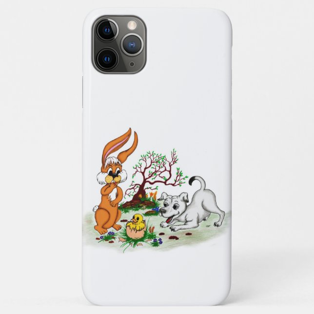 Funda De Case-Mate Para iPhone Pascua: Conejo de cachorros y polluelo (Reverso)