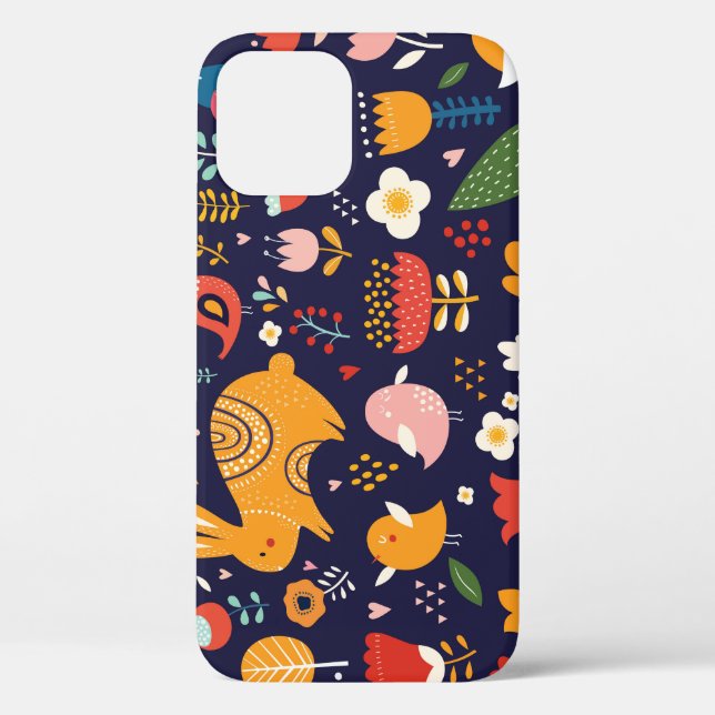 Funda De Case-Mate Para iPhone Pascua de primavera: flores, colección de conejito (Reverso )