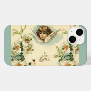 Funda Para iPhone 14 De Case-Mate Pascua vintage, flores de lirio victoriano y ángel
