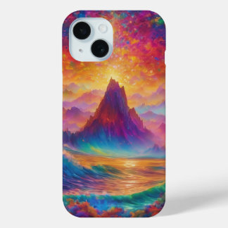 Funda Para iPhone 15 Pasear por las olas de los paisajes mindúes
