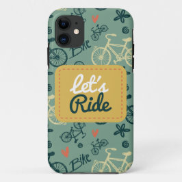 Funda Para iPhone 11 Pasemos por el moderno patrón de bicicleta verde