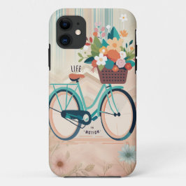 Funda Para iPhone 11 Paseo en bicicleta con flores