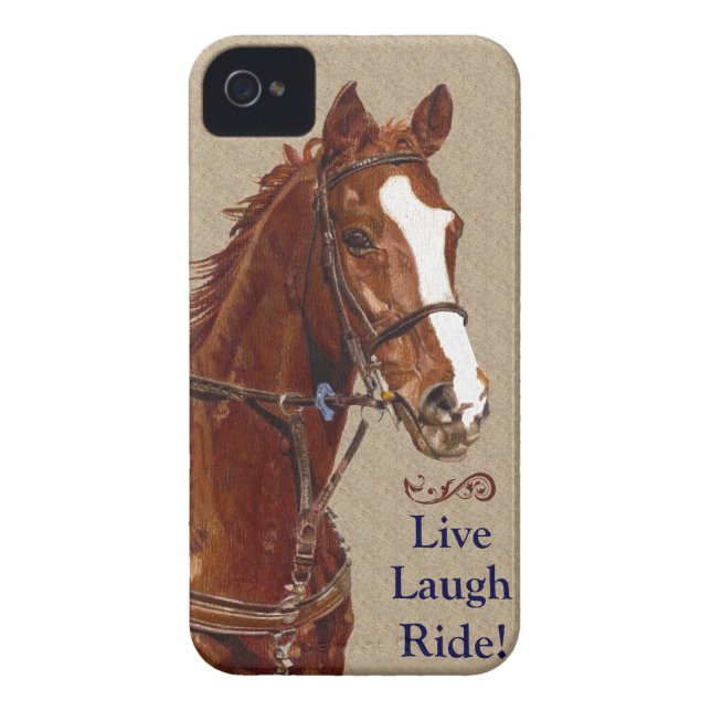 Funda De Case-Mate Para iPhone ¡Paseo vivo de la risa! Caballo (Atrás)