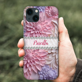 Funda Para iPhone 13 Pastas blandas dahlias 3D, personalizado de marco 