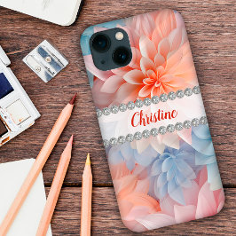 Funda Para iPhone 13 Pastas blandas dahlias 3D, personalizado de marco 