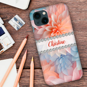 Funda Para iPhone 13 Pastas blandas dahlias 3D, personalizado de marco