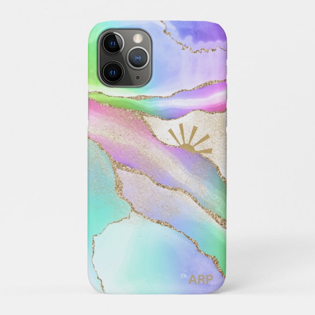 Funda De Case-Mate Para iPhone *~* Pastel Agriturismo Arcoiris Sun Rays Polvo de  (Reverso)