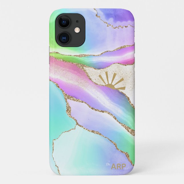 Funda De Case-Mate Para iPhone *~* Pastel Agriturismo Arcoiris Sun Rays Polvo de  (Reverso)